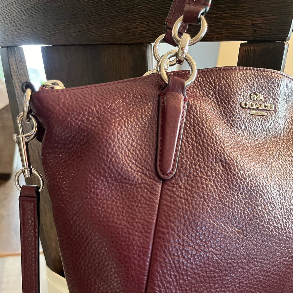 COACH maroon Kelsey satchel - Picture 3 of 7